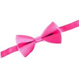 4x Roze verkleed vlinderstrikjes 12 cm voor dames/heren - Roze thema verkleedaccessoires/feestartikelen - Vlinderstrikken/vlinderdassen met elastieken sluiting