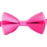 4x Roze verkleed vlinderstrikjes 12 cm voor dames/heren - Roze thema verkleedaccessoires/feestartikelen - Vlinderstrikken/vlinderdassen met elastieken sluiting