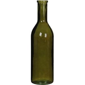 Glazen fles / bloemenvaas groen 50 x 15 cm - sierflessen - woondecoratie / woonaccessoires