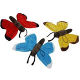 Set Of 2x Soft Toy Animals Butterflies 21 cm - Decoratie Dieren Kinderkamer