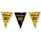 Paperdreams Luxe Abraham/50 jaar feest set - Ballonnen &amp; vlaggenlijnen - zwart/goud - 13x stuks