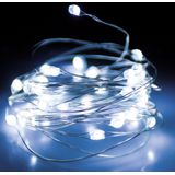 Christmas Decoration draadverlichting zilver- 2x st - 132 leds wit -batterij-2m