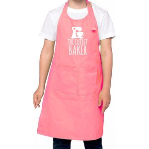 The cutest baker keukenschort/ kinder bakschort roze voor jongens en meisjes - Bakken met kinderen