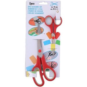 Scharen set  RVS rood 21,5 en 14 cm