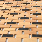 MSV Badkamerkleedje/badmat voor op de vloer - bamboe hout - 42 x 64 cm