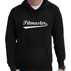 Pitmaster bbq / barbecue hoodie zwart - cadeau sweater met capuchon voor heren - verjaardag / vaderdag kado