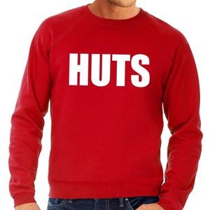 HUTS tekst sweater rood heren - heren trui HUTS