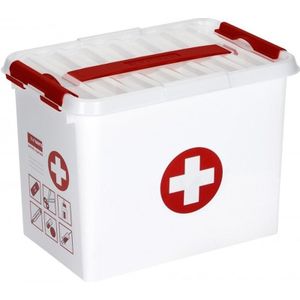 EHBO opbergdoos - met vakken - 30 x 20 x 22 cm - 9 liter - Verbanddoos/first aid kit