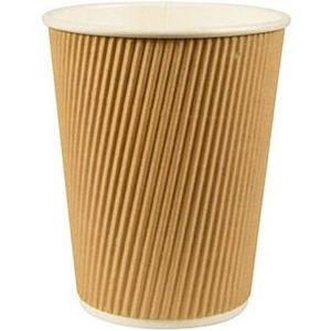 25x Duurzame kartonnen koffiebekers/drinkbekers 200ml - Milieuvriendelijk en composteerbaar - wegwerp bekers
