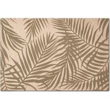 Zeller placemats palm bladeren print - 8x - linnen - 45 x 30 cm - beige