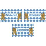 3x Oktoberfest vlaggen 90 x 150 cm - Bierfeest/beieren versiering - Wand/muur/deur decoratie