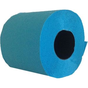 1x Turquoise toiletpapier rol 140 vellen - Turquoise blauw thema feestartikelen decoratie - WC-papier/pleepapier