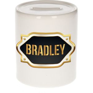Bradley naam cadeau spaarpot met gouden embleem - kado verjaardag/ vaderdag/ pensioen/ geslaagd/ bedankt