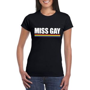 Gay Pride t-shirt zwart Miss Gay dames - LGBT/ Lesbische shirts