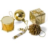 Gerim kerststukje decoratie ornamenten - 20x st- goud - kunststof 5 cm