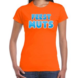 Bellatio Decorations verkleed t-shirt voor dames - Feest muts - oranje/blauw - carnaval
