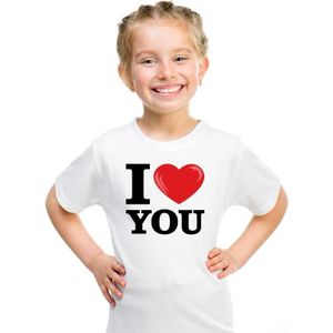 Wit I love You t-shirt kinderen