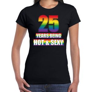 Hot en sexy 25 jaar verjaardag cadeau t-shirt zwart - dames - 25e verjaardag kado shirt Gay/ LHBT kleding / outfit
