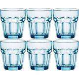 12x Stuks tumbler waterglazen/sapglazen blauw 270 ml - Glazen / drinkglazen