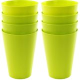 16x drinkbekers van kunststof 430 ml in het groen - Limonade bekers - Campingservies/picknickservies