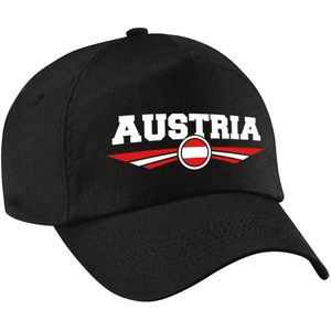 Oostenrijk / Austria landen pet zwart kinderen - Oostenrijk / Austria baseball cap - EK / WK / Olympische spelen outfit