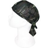 3x Bandanas leger camouflageprint voor kinderen/volwassenen - Voorgevormde/voorgeknoopte bandanas in groene legerprint - Sport/horeca bandana - Team kleur hoofdaccessoires