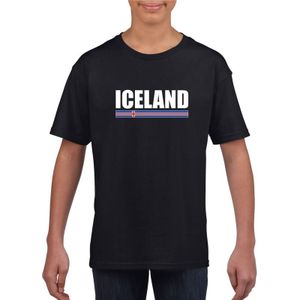 Zwart IJsland supporter t-shirt voor heren - IJslandse vlag shirts