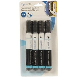 8x stuks watervaste permanent markers/stiften in de kleur zwart - Voor papier/karton