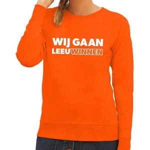 Nederland supporter sweater Wij gaan LeeuWinnen oranje voor dames - landen kleding