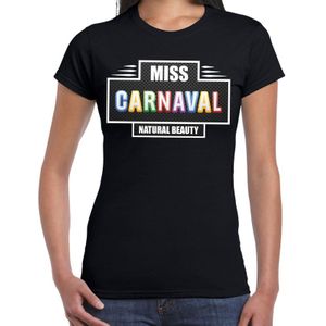 Miss Carnaval verkleed t-shirt zwart voor dames - natural beauty carnaval / feest shirt kleding / kostuum