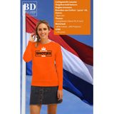 Bellatio Decorations Koningsdag sweater voor dames - shotjes - oranje - oranje feestkleding