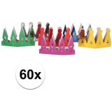 60x Gekleurde kroontjes voor kinderen