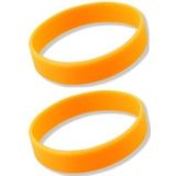 Set van 4x stuks siliconen armbandje in neon oranje - Fanartikelen - Koningsdag