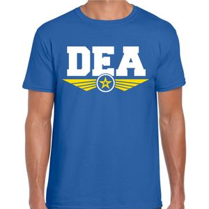 DEA agent verkleed t-shirt blauw voor heren -  politie drugs bestrijding / geheime dienst - verkleedkleding / tekst shirt