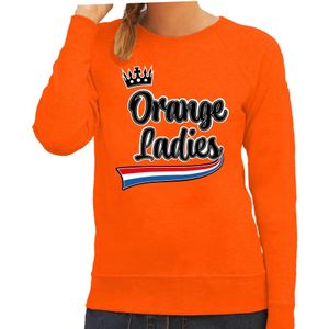Bellatio Decorations Oranje Koningsdag sweater - Orange Ladies - dames