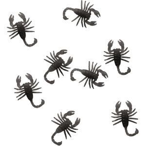 Fiestas nep schorpioenen 6 cm - zwart - 24x - Horror/griezel thema decoratie beestjes