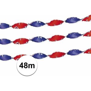 2x Crepe slinger rood-wit-blauw Holland versiering 24 meter
