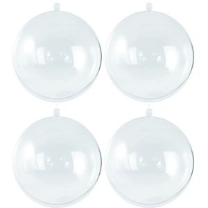 20x Transparante hobby/DIY kerstballen 7 cm - Knutselen - Kerstballen maken hobby materiaal/basis materialen