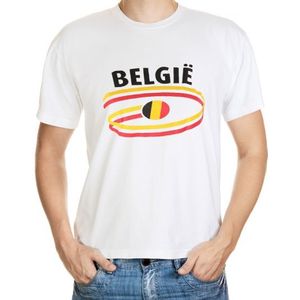 Wit heren t-shirt Belgie