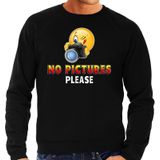 Funny emoticon sweater No pictures please zwart voor heren - Fun / cadeau trui