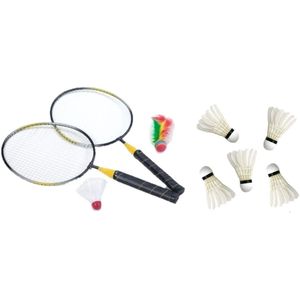 Badminton set voor kinderen met 6x shuttles en stuiterbal - Klein formaat