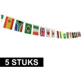 5x Internationale vlaggenlijnen 7 meter - Wereld landen vlag - Wereldvlag - Landen vlaggetjes 5 stuks