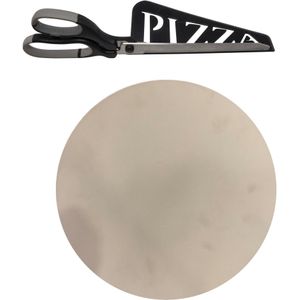 Keramische pizzasteen voor de barbecue/oven 36 cm - Met zwarte pizzaschaar 30cm - BBQ/oven - Pizzaplaat/pizzaplaten