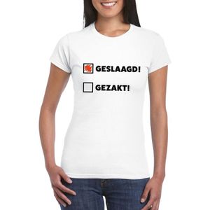 Geslaagd/ gezakt t-shirt wit dames