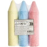 XL mega stoepkrijt - 3x stuks - roze/blauw/geel - L19 cm