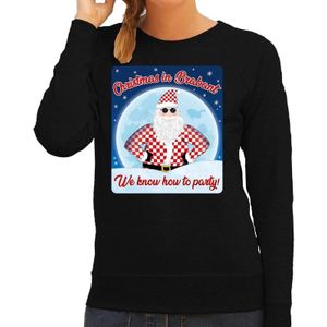 Foute Kersttrui / sweater - Christmas in Brabant we know how to party - zwart voor dames - kerstkleding / kerst outfit