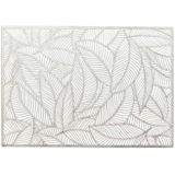 2x Placemats/onderleggers zilveren bladeren 30 x 45 cm - Tafel dekken - Zilveren tafeldecoratie