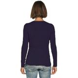 Bodyfit dames shirt lange mouwen/longsleeve zwart - Dameskleding basic shirts