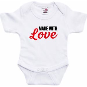 Made with love tekst baby rompertje wit jongens en meisjes - Kraamcadeau - Babykleding