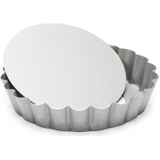 Set van 2x stuks ronde mini taart/quiche bakvormen zilver 10 cm